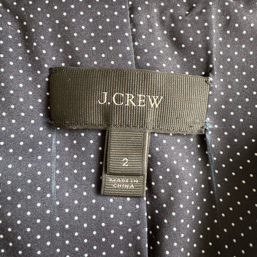 J Crew Parke Blazer Jacket Stretch Wool Blend Black G7726 Size 2 Minimalist - Picture 10 of 13